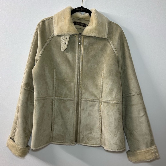 Teddy Lined & Front Suede Jacket - Picture 2 of 3